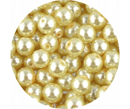 KORALIKI SZKLANE PERŁY PEREŁKI PERŁA KULKI 8mm ŻÓŁTE 50szt