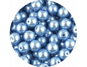 KORALIKI SZKLANE PERŁY PEREŁKI PERŁA KULKI 8mm NIEBIESKIE 50szt
