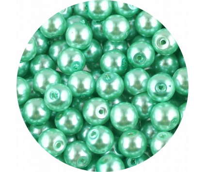 KORALIKI SZKLANE PERŁY PEREŁKI PERŁA KULKI 8mm MIĘTOWE 50szt