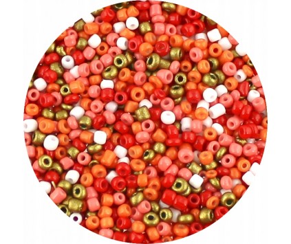 Koraliki Szklane Drobne SEEDS 20gr 1500szt do Bransoletki Dekoracji Pomarań
