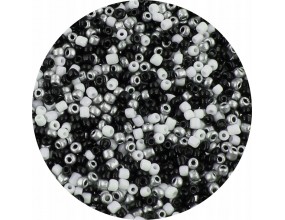 Koraliki Szklane Drobne SEEDS 20gr 1500szt do Bransoletki Biało-Czarne