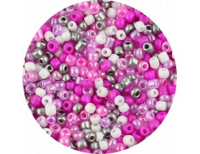 Koraliki Szklane Drobne SEEDS 20gr 1500szt do Bransoletki Dekoracji Różowe