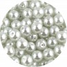 KORALIKI SZKLANE PERŁY PEREŁKI PERŁA KULKI 8mm BIAŁE 50szt