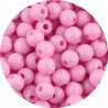 Koraliki Gładkie Klasyczne w Kształcie Kulki 6mm Akryl Różowe Jasne 50szt
