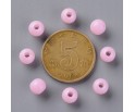 Koraliki Gładkie Klasyczne w Kształcie Kulki 6mm Akryl Różowe Jasne 50szt