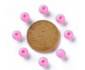 Koraliki Gładkie Klasyczne w Kształcie Kulki 6mm Akryl Różowe 50szt