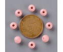 Koraliki Gładkie Klasyczne w Kształcie Kulki 6mm Akryl Pudrowy Róż 50szt