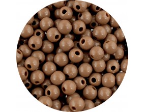Koraliki Gładkie Klasyczne w Kształcie Kulki 6mm Akryl Brązowe 50szt