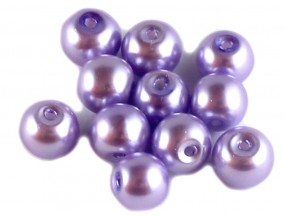 PERŁY SZKLANE perła szklana 8mm liliowy 14szt