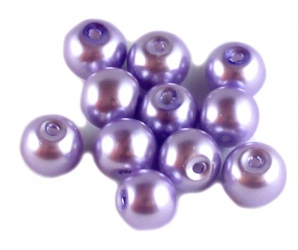 PERŁY SZKLANE perła szklana 8mm liliowy 14szt