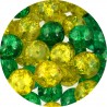 KORALIKI SZKLANE CRACKLE "SPĘKANE" KULKI MIX ZIELONE ŻÓŁTE 8mm 50szt
