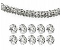 PRZEKŁADKI Z CYRKONIAMI 6mm 30szt SREBRNE CRISTAL DO BIŻUTERII ŚWIĘTA