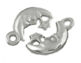 Zawieszka CHARMS KSIĘŻYC 15mm c. srebro 8szt
