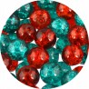 KORALIKI SZKLANE CRACKLE "SPĘKANE" MIX SELEDYNOWE POMARAŃCZOWE 8mm 50szt