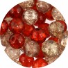 KORALIKI SZKLANE CRACKLE "SPĘKANE" KULKI MIX BRĄZOWE POMARAŃCZOWE 8mm 50szt