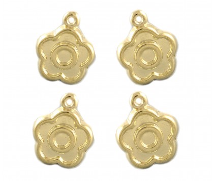 Zawieszka CHARMS KWIATEK 18mm k. złoty 4szt