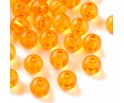 KORALIKI AKRYLOWE TRANSPARENTNE KULE KULKI POMARAŃCZOWE 8mm 50szt