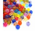 KORALIKI AKRYLOWE TRANSPARENTNE KULE KULKI MIX KOLOROWE 8mm 50szt