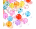 KORALIKI AKRYLOWE TRANSPARENTNE KULE KULKI MIX KOLOROWE 8mm 50szt