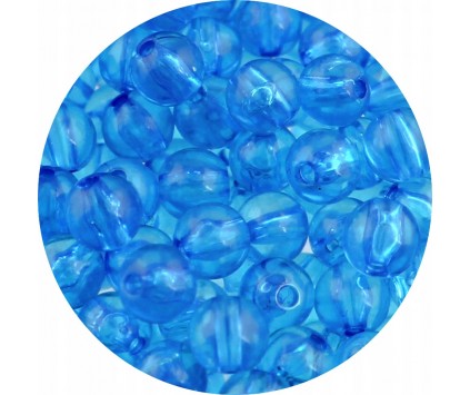KORALIKI AKRYLOWE TRANSPARENTNE KULE KULKI NIEBIESKIE 8mm 50szt