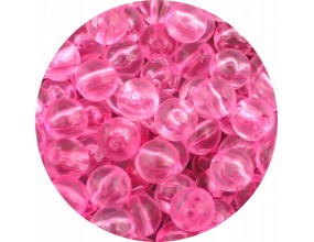 KORALIKI AKRYLOWE TRANSPARENTNE KULE KULKI RÓŻOWE 8mm 50szt