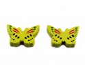 Kolorowe motylki MOTYLE drewniane 22mm 2szt żółty
