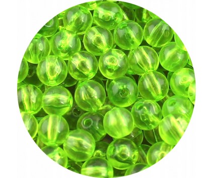 KORALIKI AKRYLOWE TRANSPARENTNE KULE KULKI ZIELONE JSANE 8mm 50szt