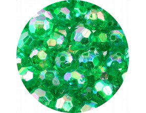 KORALIKI SZLIFOWANE OPALIZUJĄCE BŁYSZCZĄCE AKRYLOWE ZIELONE 8mm 50szt