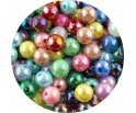 KORALIKI AKRYLOWE KULKI OPALIZUJĄCE BŁYSZCZĄCE MIX KOLOROWE 8mm 50szt