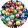 KORALIKI AKRYLOWE KULKI OPALIZUJĄCE BŁYSZCZĄCE MIX KOLOROWE 8mm 50szt