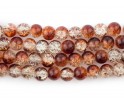 Koraliki szklane CRACKLE 8mm SZNUR 52szt dwukolorowe