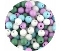 Mix Zestaw Koralików Koraliki Kulki Gładkie Akryl Klasyczne 8mm Kula 50szt