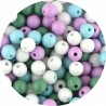 Mix Zestaw Koralików Koraliki Kulki Gładkie Akryl Klasyczne 8mm Kula 50szt