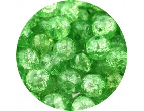 KORALIKI SZKLANE CRACKLE "SPĘKANE" KULE ZIELONE JASNE 8mm 50szt
