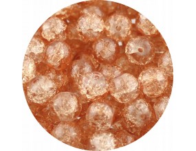 KORALIKI SZKLANE CRACKLE "SPĘKANE" KULE POMARAŃCZOWE JASNE 8mm 50szt