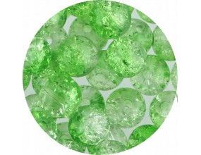 KORALIKI SZKLANE CRACKLE DWUBARWNE BIAŁO - ZIELONE J. 8mm 50szt