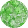KORALIKI SZKLANE CRACKLE DWUBARWNE BIAŁO - ZIELONE J. 8mm 50szt