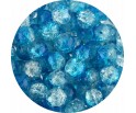 KORALIKI SZKLANE CRACKLE DWUBARWNE BIAŁO - NIEBIESKIE 8mm 50szt
