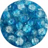KORALIKI SZKLANE CRACKLE DWUBARWNE BIAŁO - NIEBIESKIE 8mm 50szt