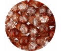 KORALIKI SZKLANE CRACKLE DWUBARWNE BIAŁO - BRĄZOWE 8mm 50szt