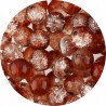 KORALIKI SZKLANE CRACKLE DWUBARWNE BIAŁO - BRĄZOWE 8mm 50szt