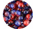 KORALIKI SZKLANE CRACKLE DWUBARWNE CZERWONO - GRANATOWE 8mm 50szt