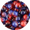 KORALIKI SZKLANE CRACKLE DWUBARWNE CZERWONO - GRANATOWE 8mm 50szt