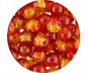 KORALIKI SZKLANE CRACKLE DWUBARWNE CZERWONO - ŻÓŁTE 8mm 50szt