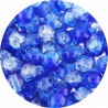 KORALIKI SZKLANE CRACKLE DWUBARWNE BIAŁO - GRANATOWE 8mm 50szt