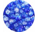 KORALIKI SZKLANE CRACKLE DWUBARWNE BIAŁO - GRANATOWE 8mm 50szt