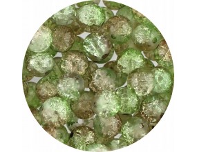 KORALIKI SZKLANE CRACKLE DWUBARWNE BRĄZOWO - ZIELONE 8mm 50szt
