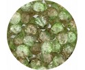 KORALIKI SZKLANE CRACKLE DWUBARWNE BRĄZOWO - ZIELONE 8mm 50szt