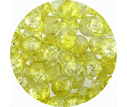 KORALIKI SZKLANE CRACKLE DWUBARWNE BIAŁO - ŻÓŁTE 8mm 50szt