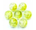 KORALIKI SZKLANE CRACKLE DWUBARWNE BIAŁO - ŻÓŁTE 8mm 50szt